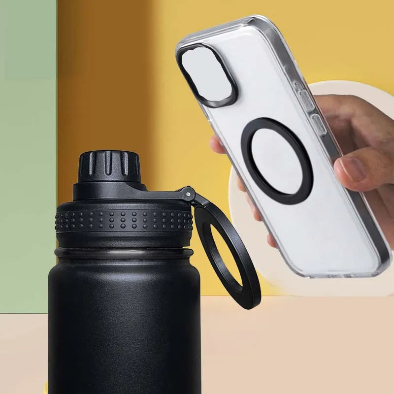Skanto | Isolert Rustfritt Stål Vannflaske med Telefonholder – 750ml