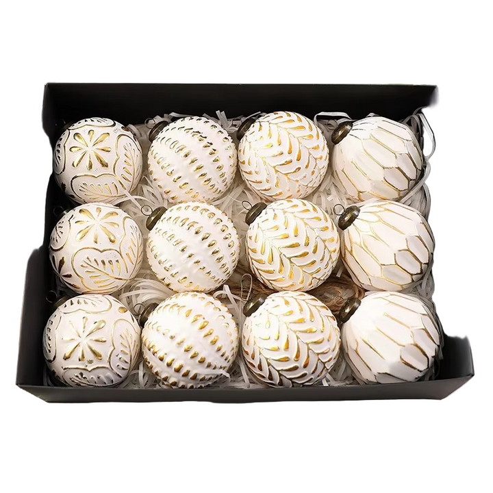Skanto | Plastiske julekuler Vintage mønster Ornamenter