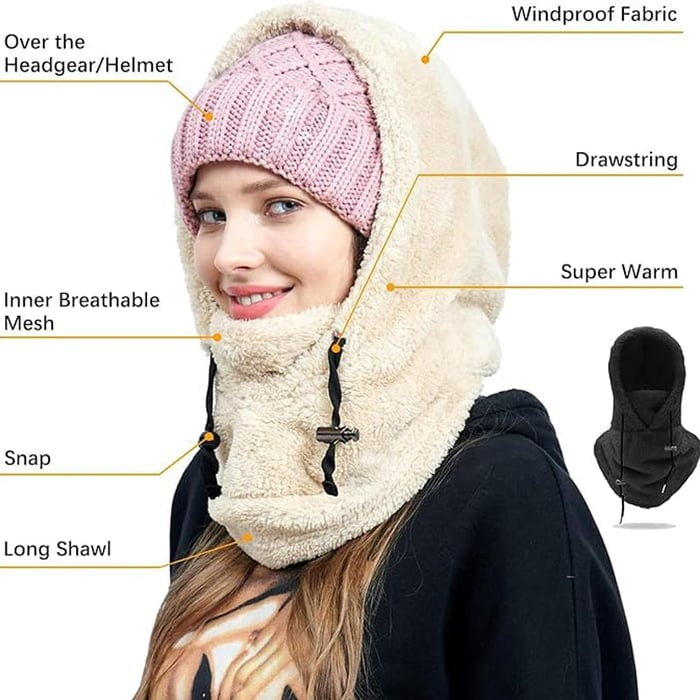 Ski maske med Sherpa hette | Skanto