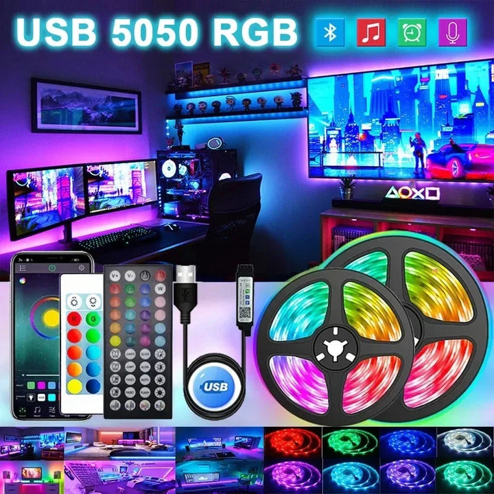 USB LED STRIPE MED FARGEMINE - RGB LYS TIL ROMDEKORASJON & TV BELYSNING | Skanto