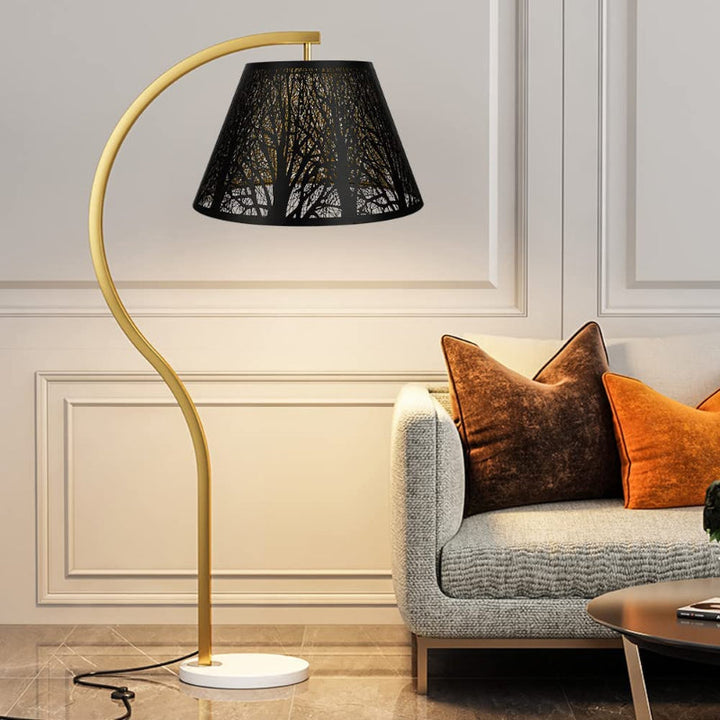 Skanto | Medium lampeskjerm, fat stoff lampeskjerm for bordlampe og gulvlampe, 7x13x7.8 tommer, naturlig ventilert lin, håndlaget, edderkopp (hvit)