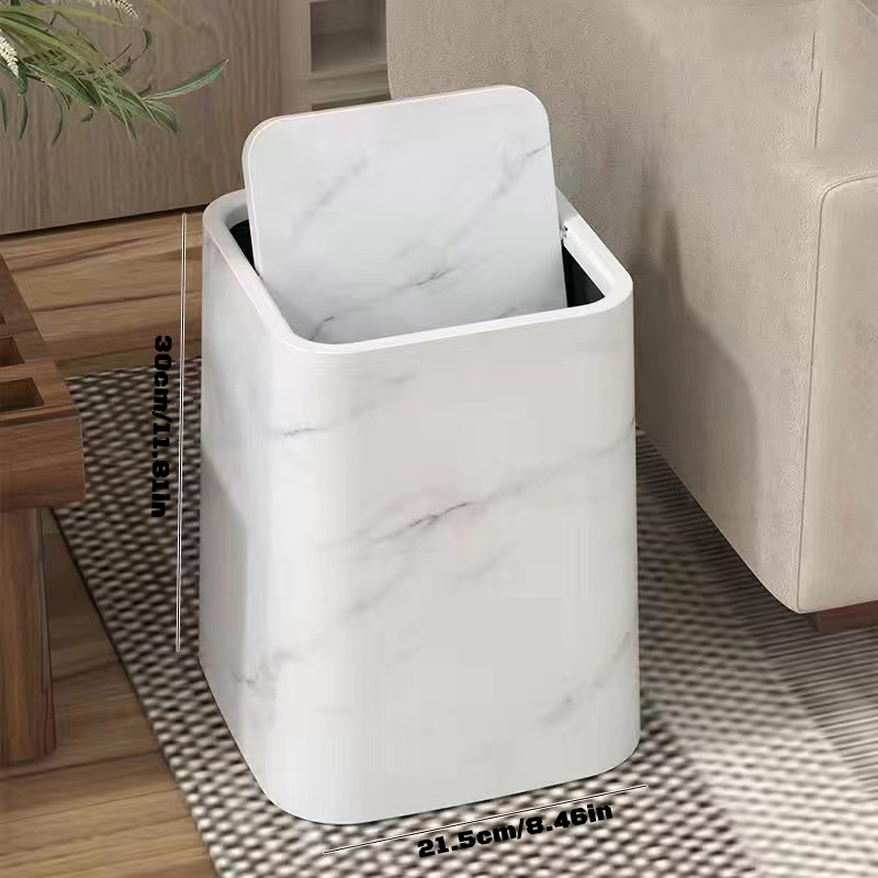 Marmorsøppelbøtte | Elegant svinglokk | Skanto