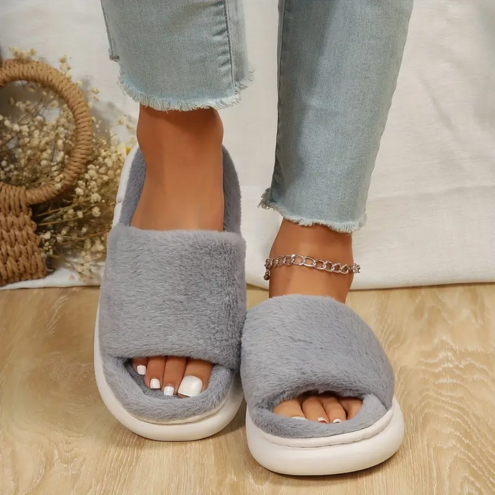 Koselige pels-sandaler | Skanto