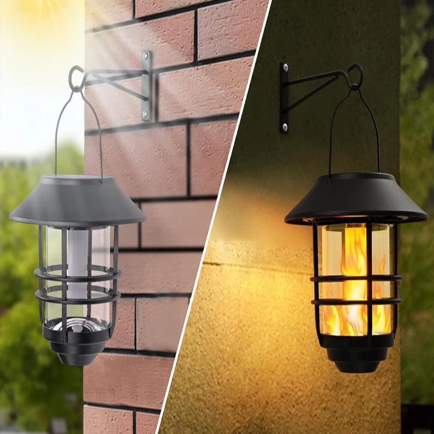 Skanto | Solarmoderne Trådløs Vanntett Blafrende Solflamme Lantern Lys | - WallLant