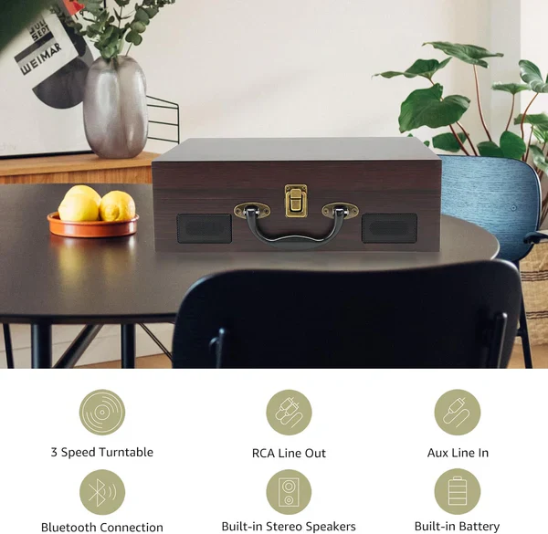 Skanto | Vintage Koffert-Stil Vinyl Platespiller