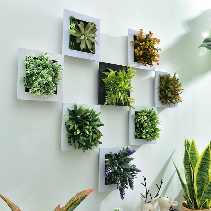 Skanto | GreenFrame Veggdekorasjon – 3D Kunstplante i Moderne Hengende Ramme