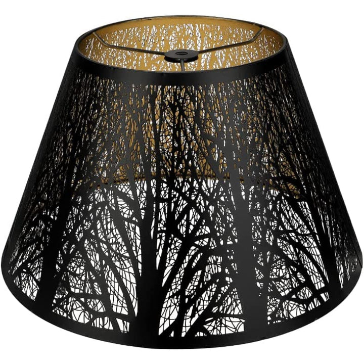 Skanto | Medium lampeskjerm, fat stoff lampeskjerm for bordlampe og gulvlampe, 7x13x7.8 tommer, naturlig ventilert lin, håndlaget, edderkopp (hvit)
