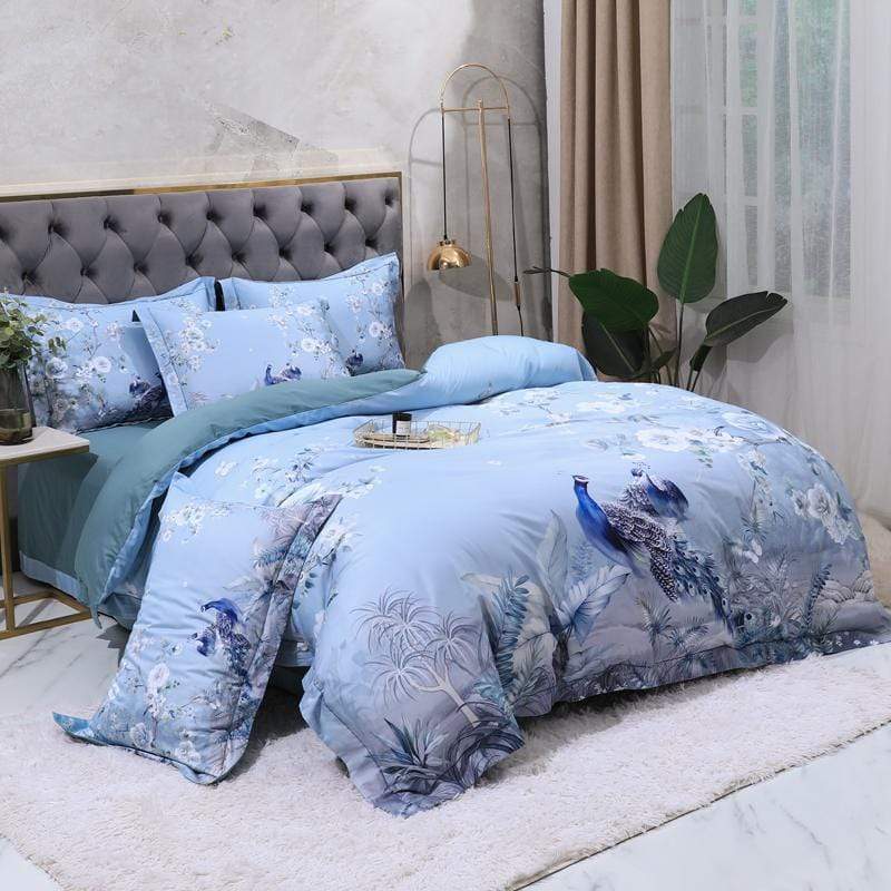 Dreamland Dyne Sett – 500 TC Egyptisk Bomull med Blomsterfugl Design | Skanto