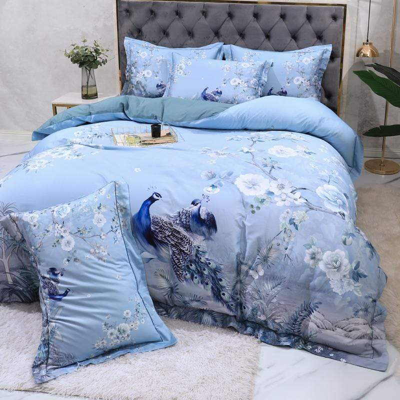 Dreamland Dyne Sett – 500 TC Egyptisk Bomull med Blomsterfugl Design | Skanto