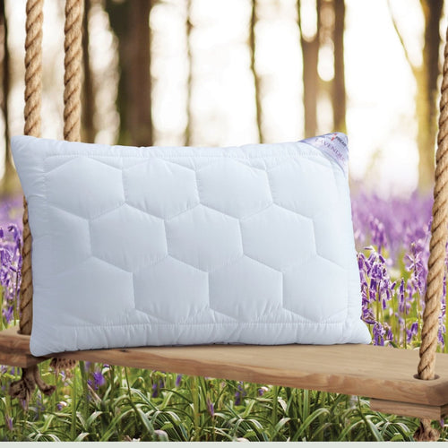 Luméa Lavendel-Wildleder-Schlafkissen | Antibakterielle, hypoallergener Kissen für empfindliche Haut