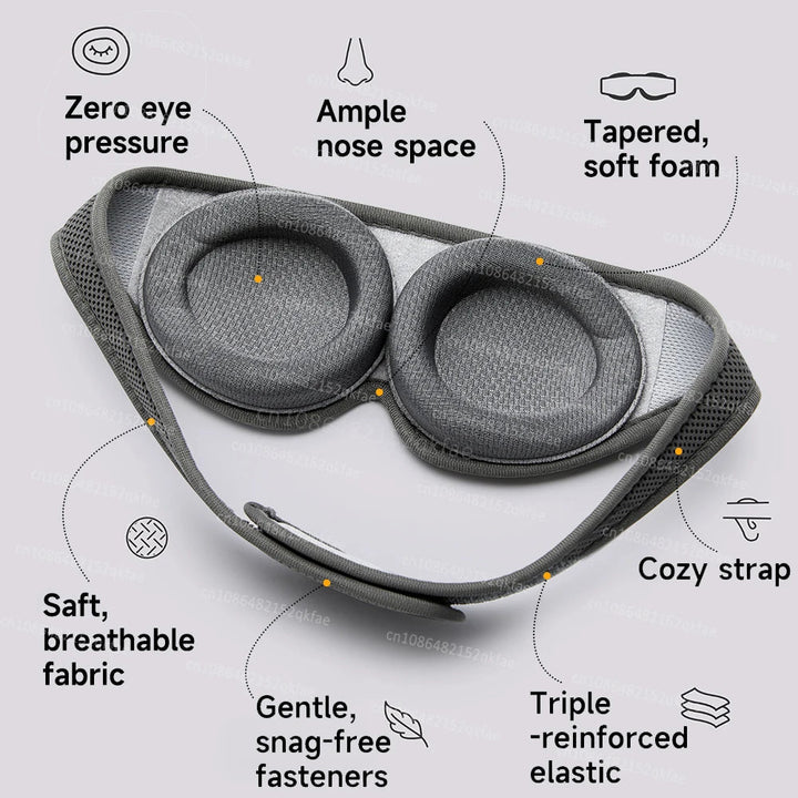 Skanto | DreamShade 3D – Søvnmaske med justerbare øyekopper og ergonomisk design