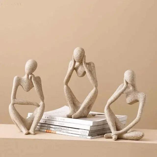 Skanto | Abstract Thinker Resin Sculpture – Hjemmedekorasjon
