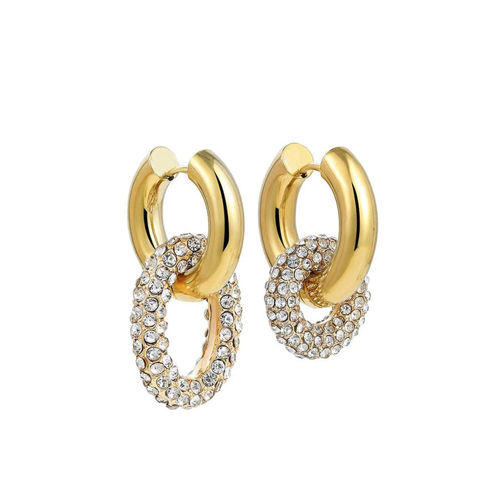 Skanto | Dual Diamond Circle Huggie Øredobber