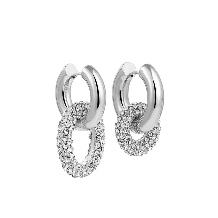 Skanto | Dual Diamond Circle Huggie Øredobber