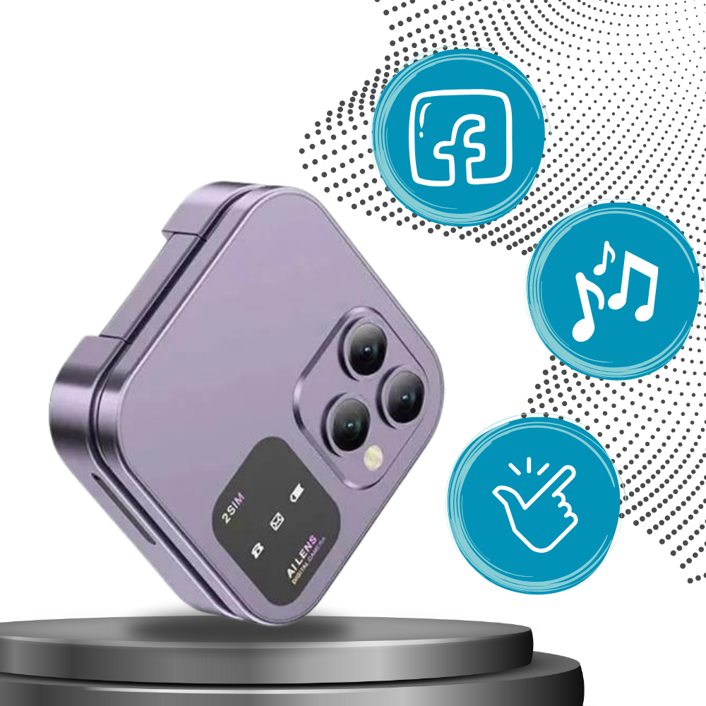 Liten sammenleggbar mobiltelefon med dobbelt sim-kort