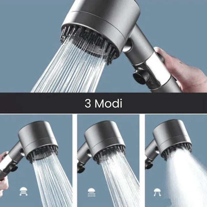 PowerStraal Dusjhode med Filter og 3 Justerbare Sprayinnstillinger | Skanto