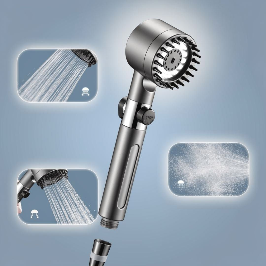 PowerStraal Dusjhode med Filter og 3 Justerbare Sprayalternativer | Skanto