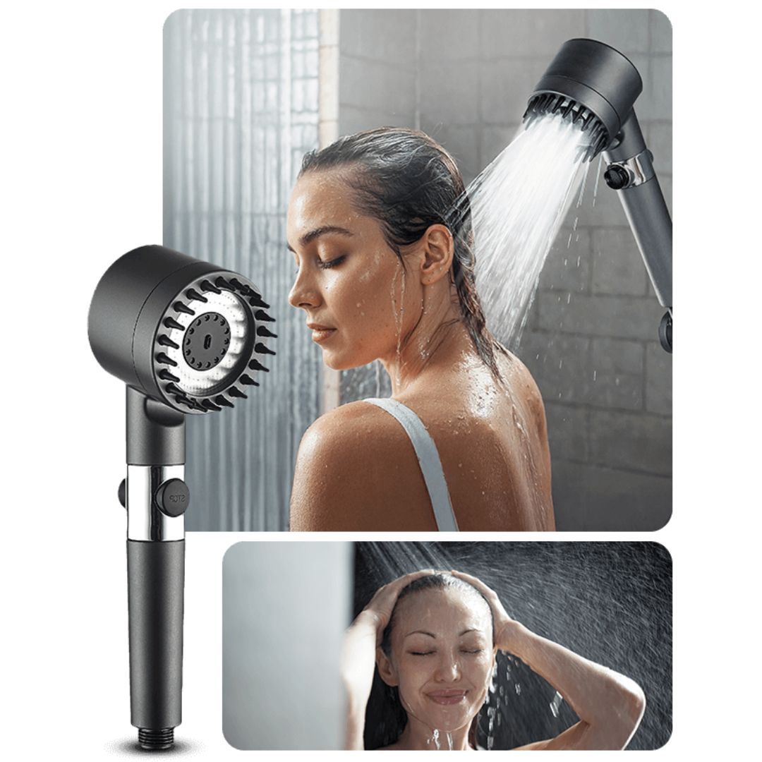 PowerStraal Dusjhode med Filter og 3 Justerbare Sprayalternativer | Skanto