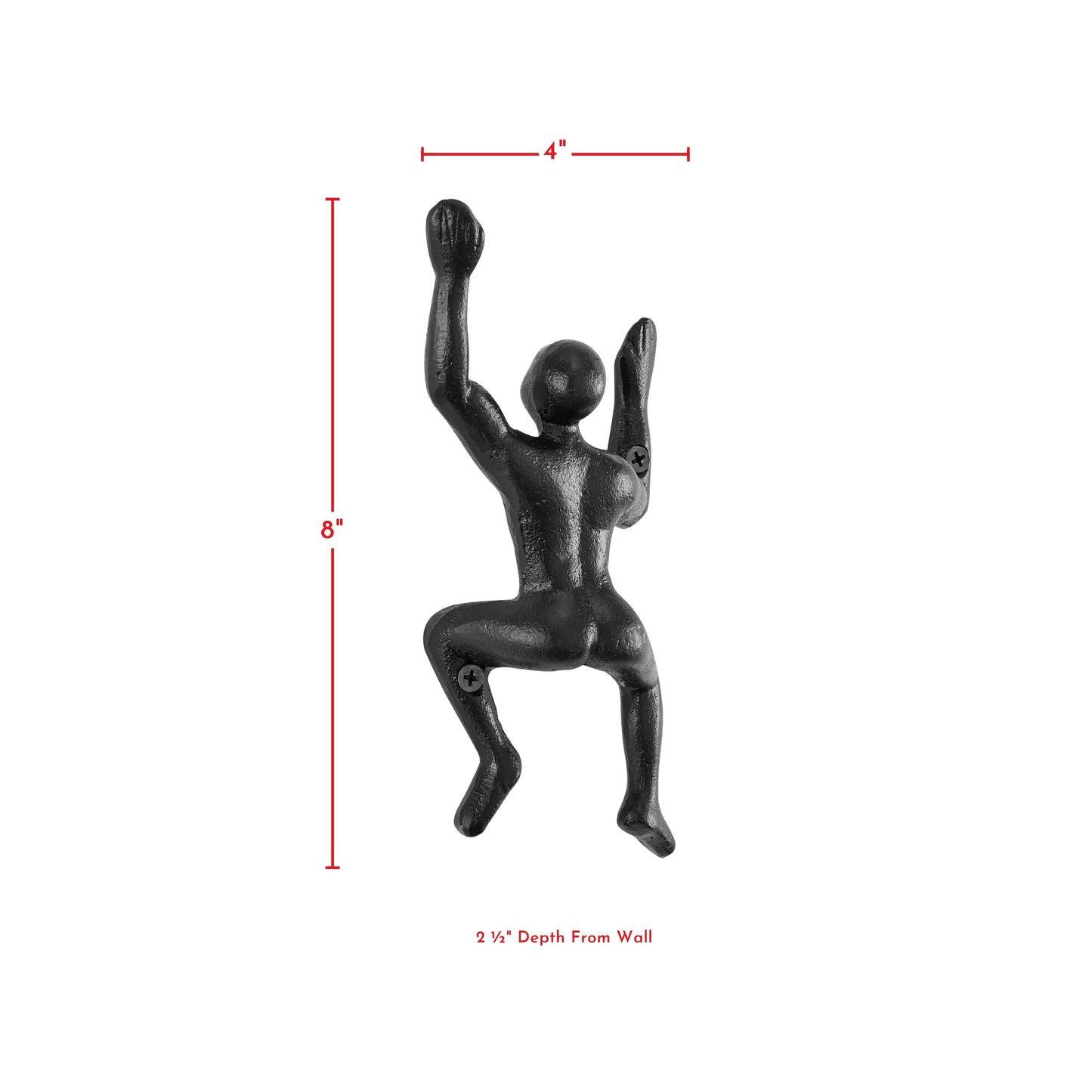 Norvo | "Wall Climber" Støpejern Dekorative Svart Veggmonterte Kroker (Sett med 2)