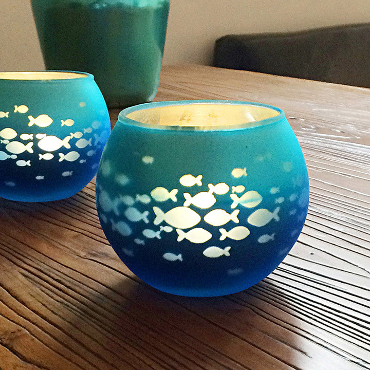 Europeisk Retro Glass Mosaick Te-lysestake