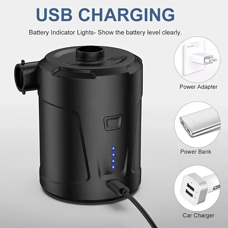 Skanto | Elektrisk Luftpumpe AirTrek Mini | USB Oppladbar & Trådløs | Kompakt & Robust | For Luftmadrasser & Utendørs