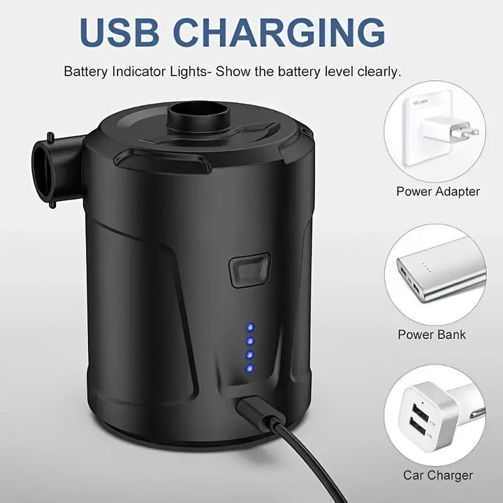 Skanto | Elektrisk Luftpumpe AirTrek Mini | USB Oppladbar & Trådløs | Kompakt & Robust | For Luftmadrasser & Utendørs