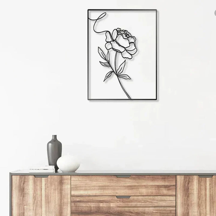 Skanto | Abstrakt Minimalistisk Rose Blomst Jern Veggdekor
