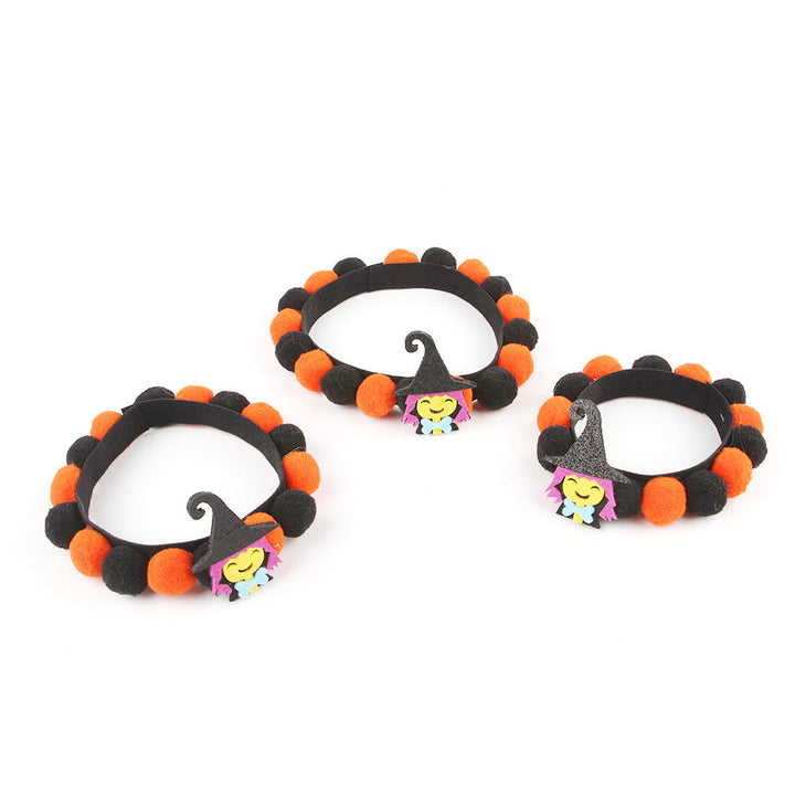 Skanto | Halloween Husdyrkrage – Justerbar Hund- og KattHals med Gresskar- og Hodeskalle-designs