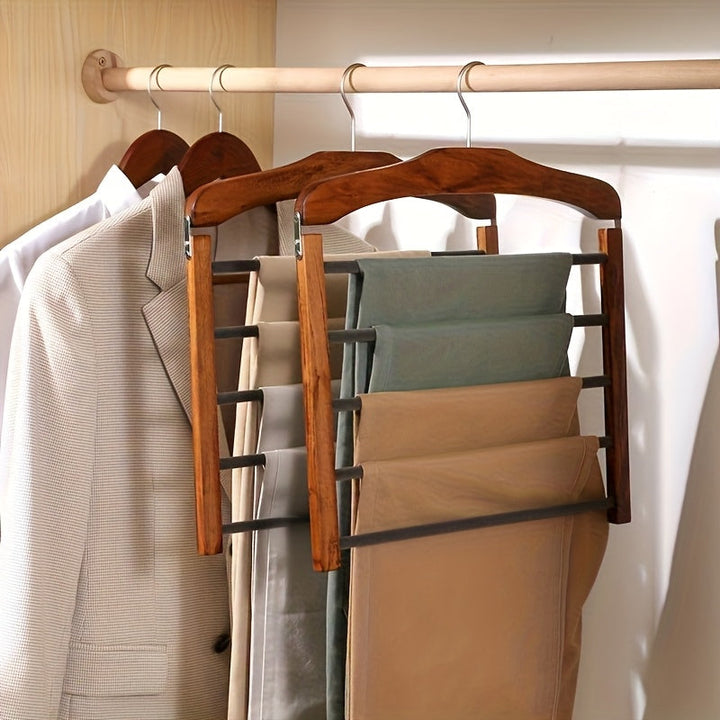 Wood Pants Hanger Multi-Layer 2 Piece Set | Skanto
