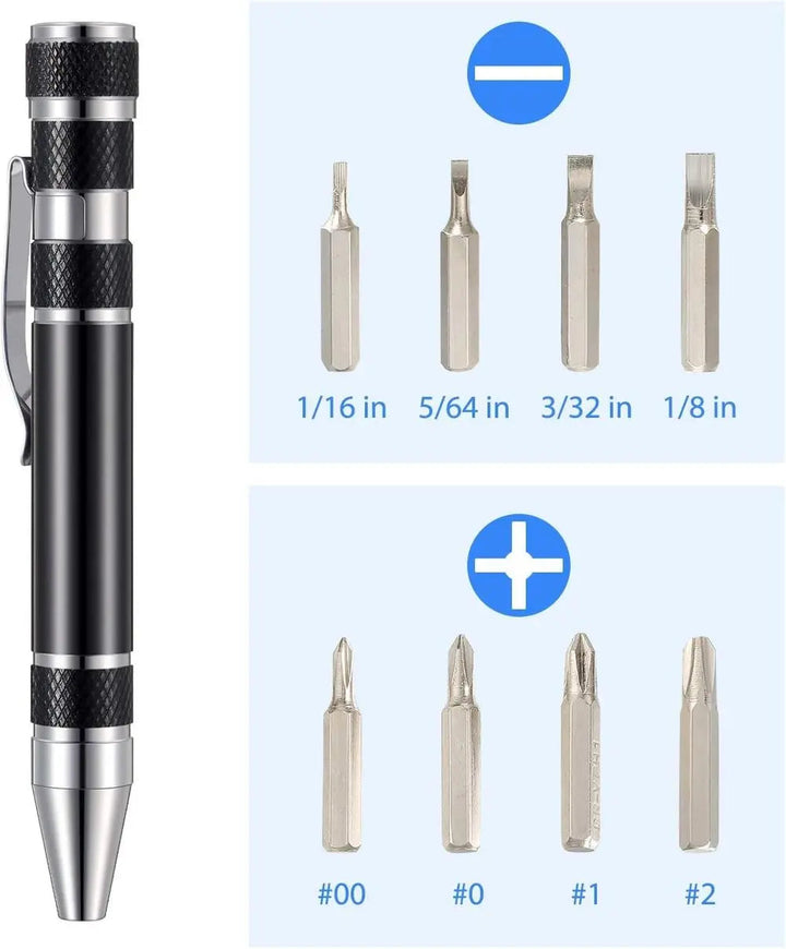 Skanto | PocketFix – Den 8-i-1 skrutrekker for hver situasjon!