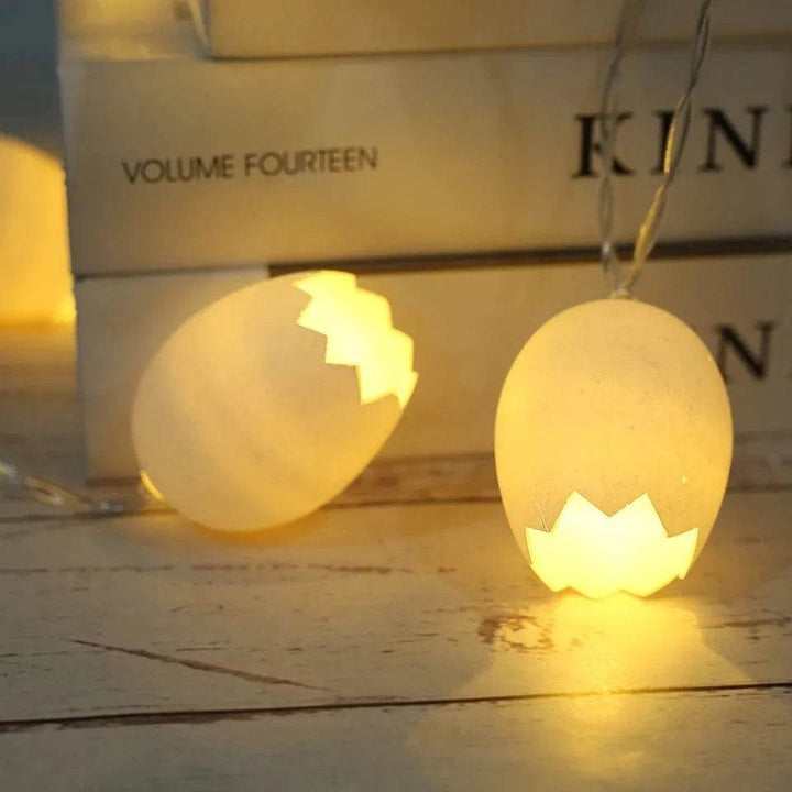 Skanto | New Easter Knust Skall Egg Lyskjeder LED Egg Lanterns Blinkende Lys Lyskjeder Juledekorasjonslys