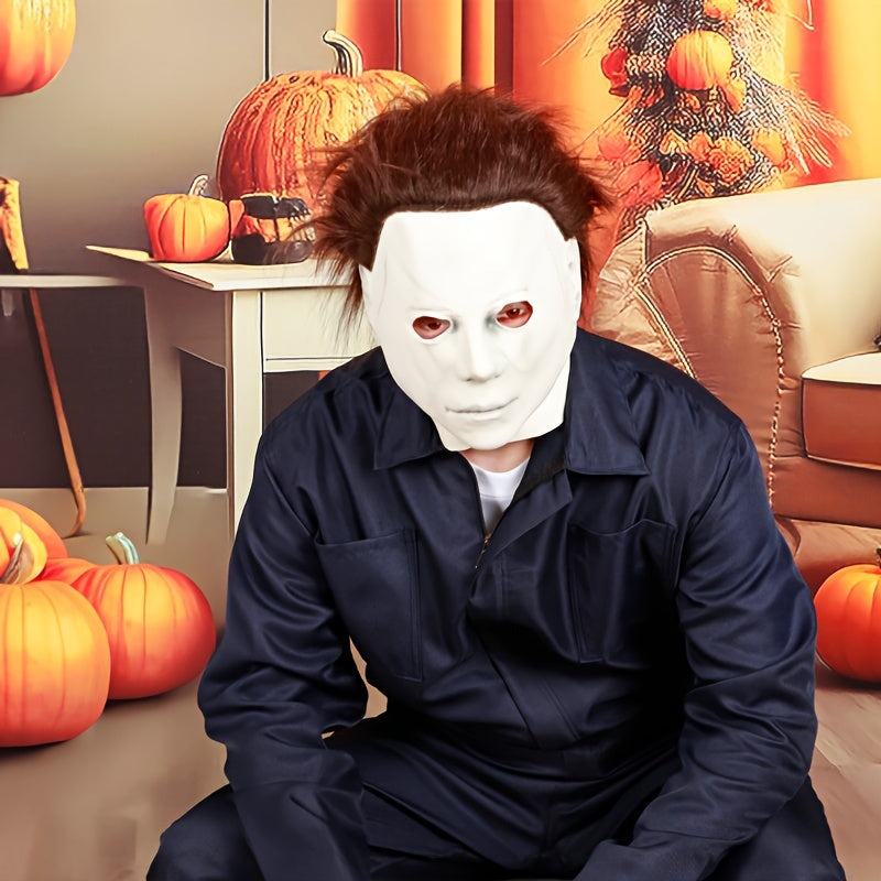 Skanto | Herres Skremmende Halloween Kostyme Jumpsuit | Maskert Langermet