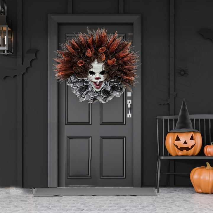 Skanto | Halloween Skummel Klovn Nettkrans | Eklete Dørdekor