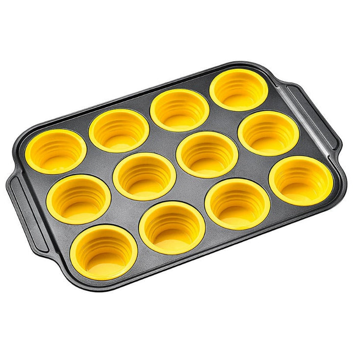 Pressemelding Silikon Muffinsform med Solid Metallramme Skanto