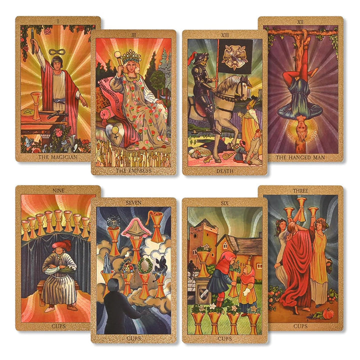 Skanto | Utforsk den mystiske verden av tarot Gullfarget tarot