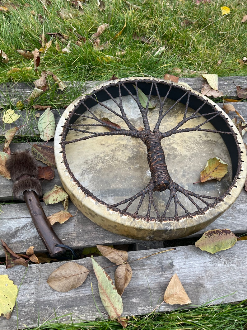 Skanto | Shaman tromme "Livets tre" Sibirisk tromme Åndemusikk