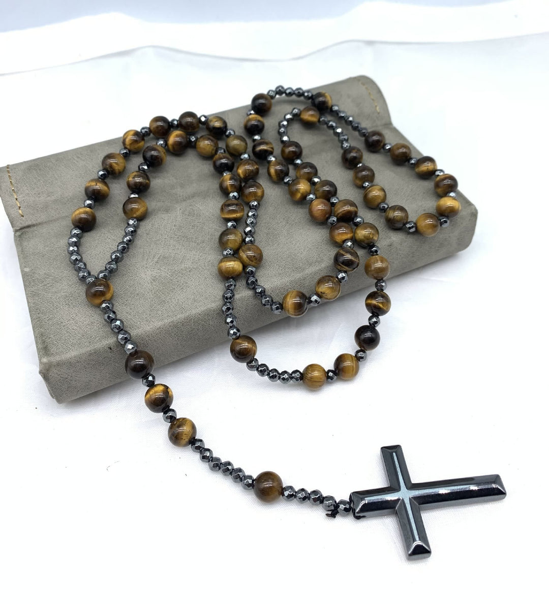 Orion-Spirituelle Halskette mit Tigerauge og Lapislazuli – Rosenkranz für Männer