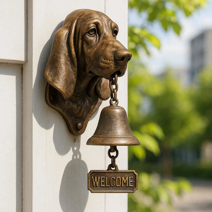 Willkommensglocke „Schäfer“ fra bronse – Elegante Wandglocke med Schäferhundmotiv