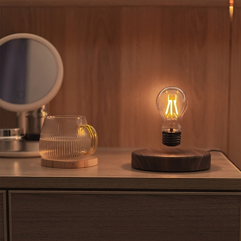 Skanto | Magnetisk Levitasjon Lyspære – Flytende LED Skrivebordslampe med Roterende Lyspære for Unik Hjemmedekorasjon og Kretiv Julesgaver