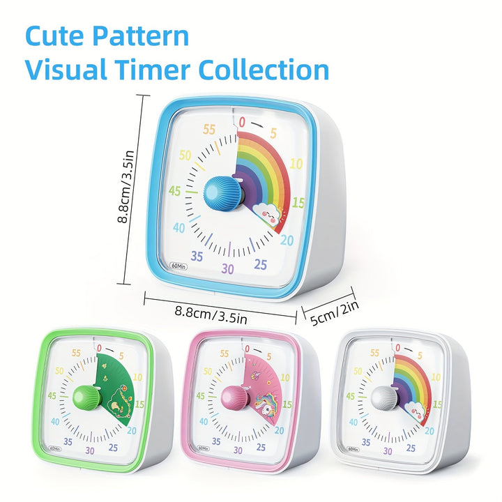 Rainbow Time Management Timer – Visuell 60-minutters nedtellingsur for studie, arbeid og hjem | Skanto