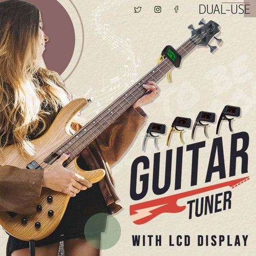 Skanto | DUAL-BRUK GITAR CAPO TUNER MED LCD-SKJERM