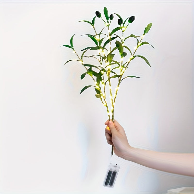 Skanto | Belyst Oliventre LED Lampe – Moderne Dekor for Festlige Anledninger, Bryllup, Bursdager og Feststemning, Ideell for Spisebord, Skap eller Kafé Dekor