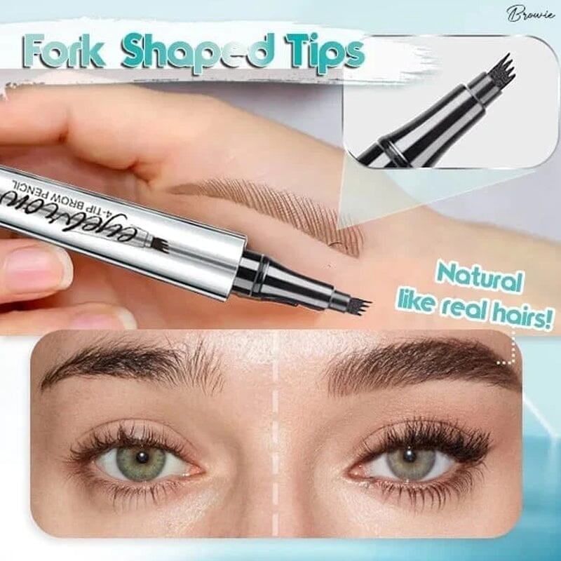 Skanto | 3D Vanntett Microblading Brynpen 4 Gaffeltip Tatoveringsblyant