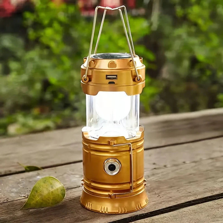 Skanto | Sol Campinglampe med USB-lading – Bærbar LED-lanterne for utendørsaktiviteter og nødsituasjoner
