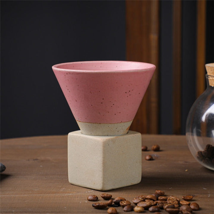 Grovt keramikk kaffekopp med base konisk couture kopp & base sett | Skanto