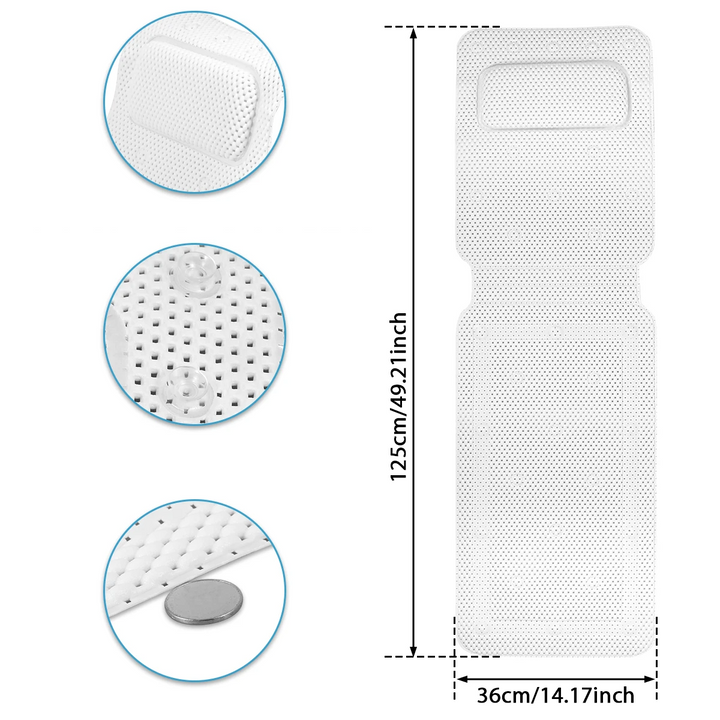 HydroComfort Non-Slip Badekar Matte med Pute Skanto