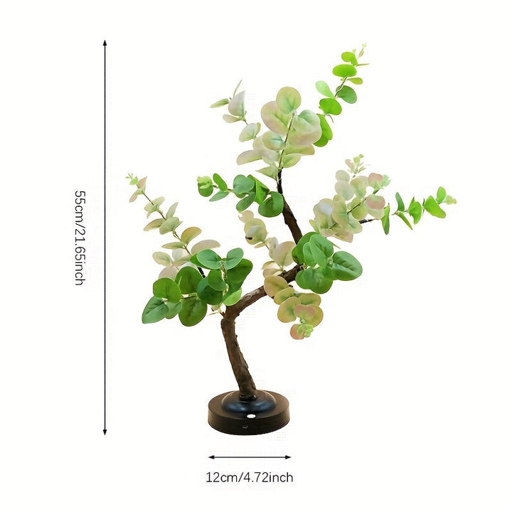 EucalyptusGlow Tre - LED Bonsai Lampe med Oppladbar Drive Skanto
