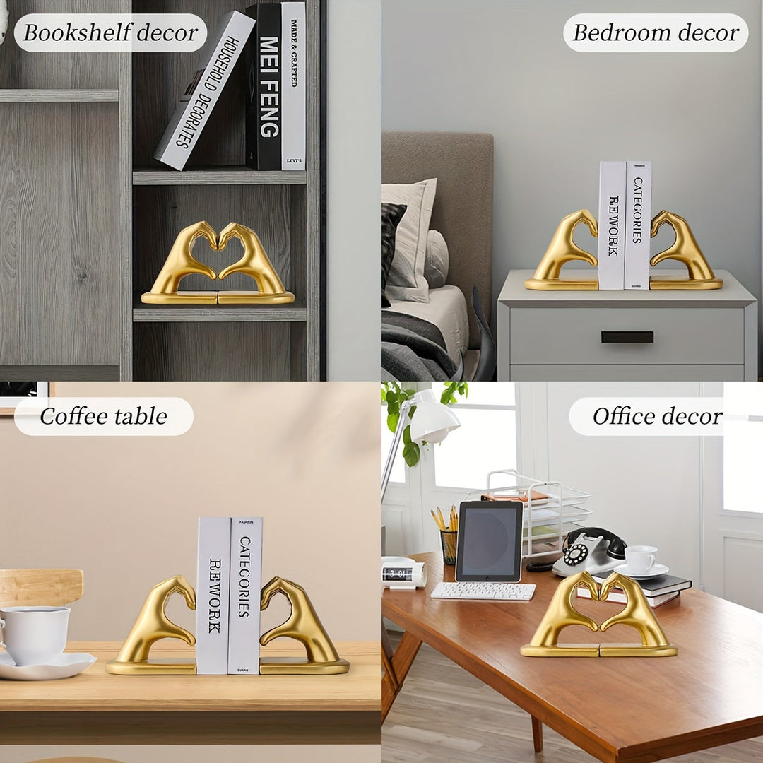 Chic Heart Support - Moderne Finger Bokholdere i Gull Skanto