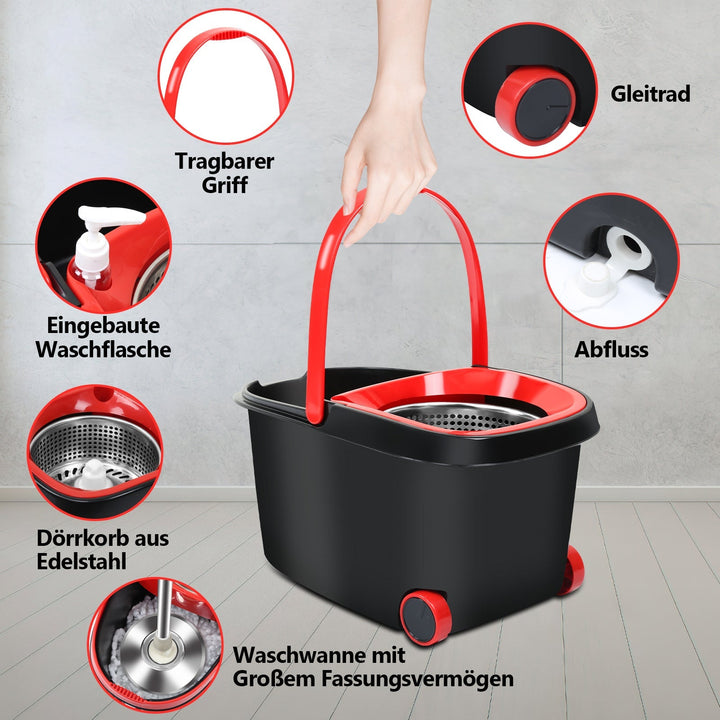 Moppesett Gulvmopp med bøtte | Skanto