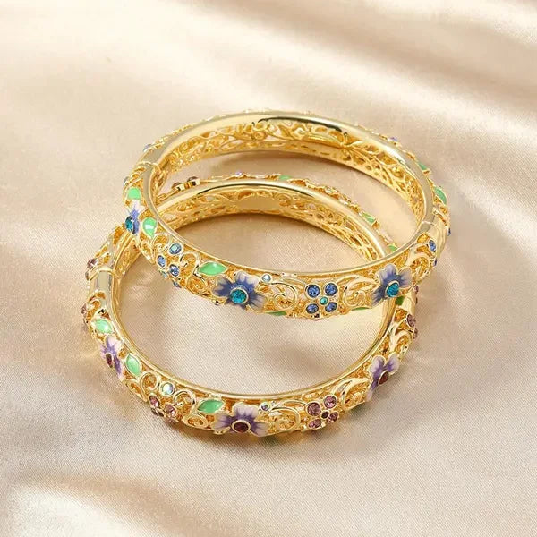 Skanto | 14k diamant aksentert blomster armbånd